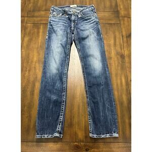 Big Star Liv Straight Jeans Womens 27R Medium Wash Contrast Stitch Denim